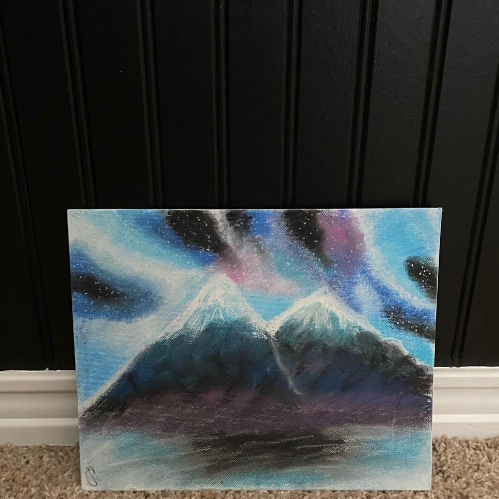 Original oil pastel flat canvas art